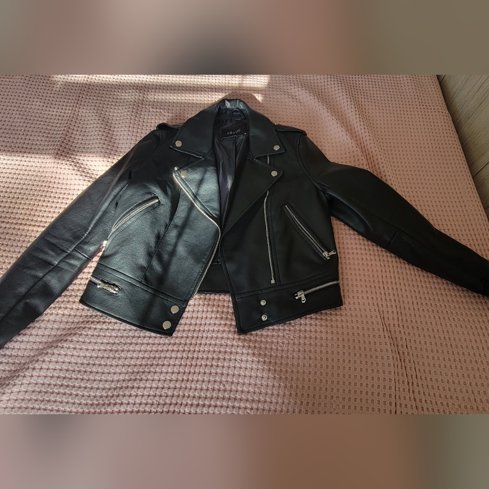 Vegan Leather Jacket, Size XS